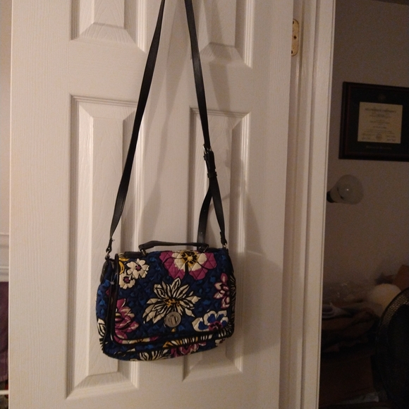 Floral Quilted Shoulder Bag - Blue, Pink, Yellow - Picture 2 of 4